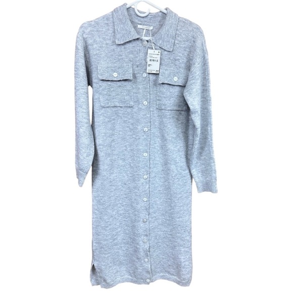 Stitch Drop Button Front Sweater Dress - Picture 1 of 7